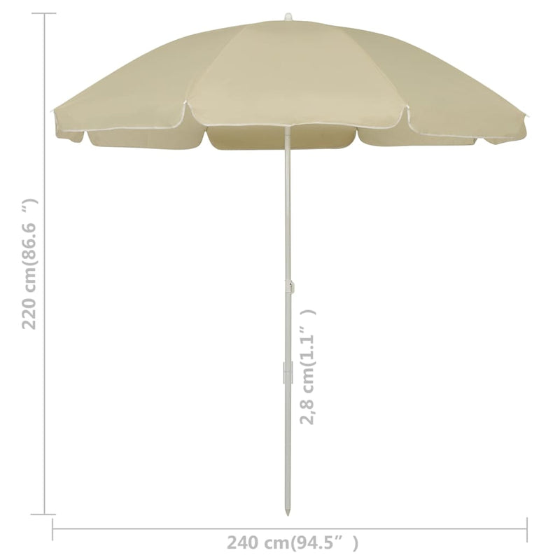 vidaXL homoksárga strandnapernyő 240 cm