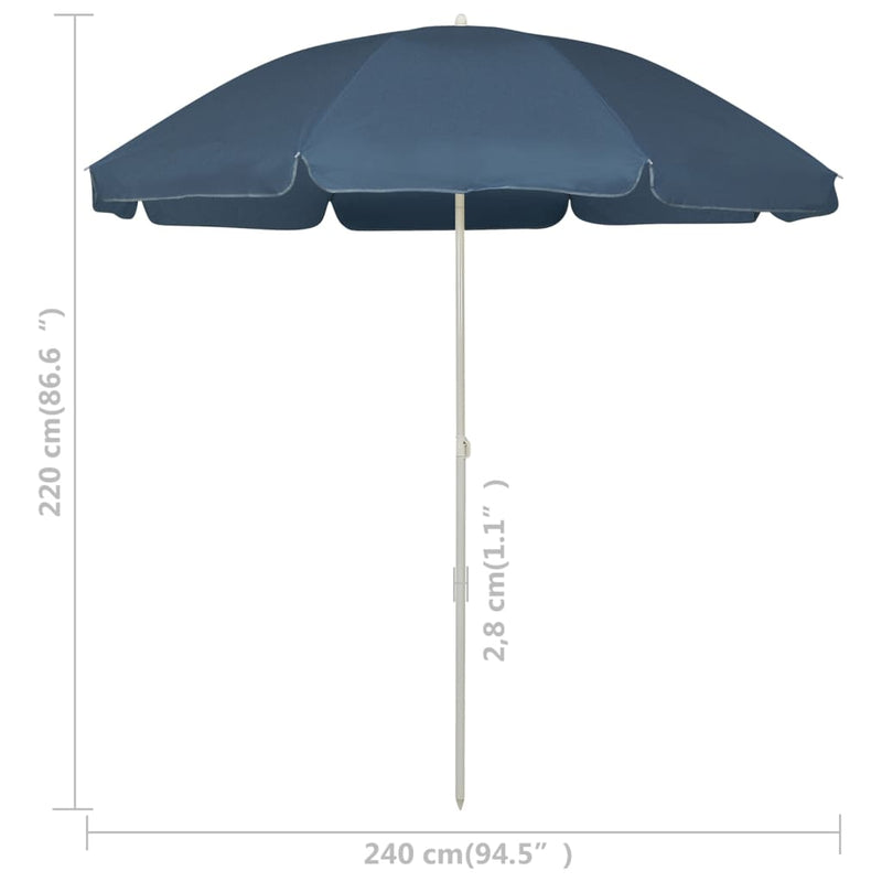 vidaXL kék strandnapernyő 240 cm