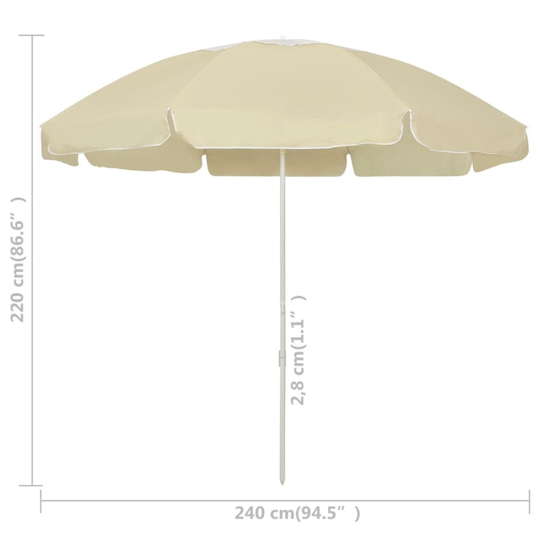 vidaXL homoksárga strandnapernyő 240 cm