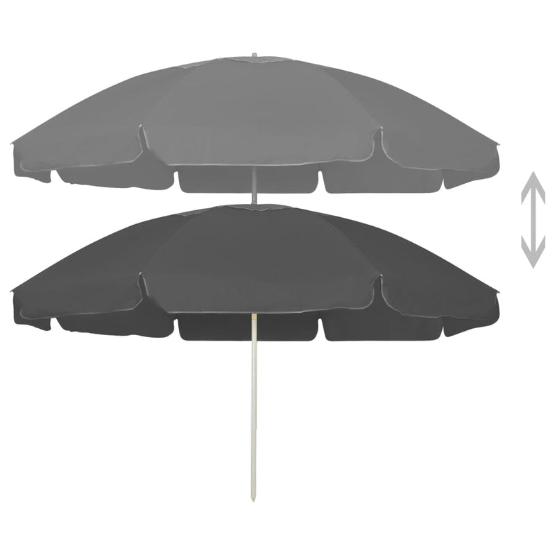 vidaXL antracitszürke strandnapernyő 240 cm