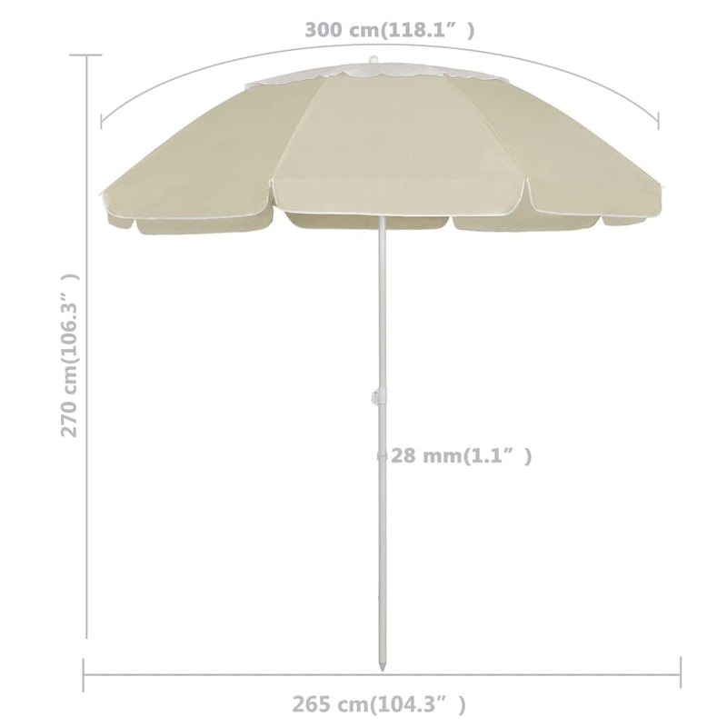 vidaXL homoksárga strandnapernyő 300 cm