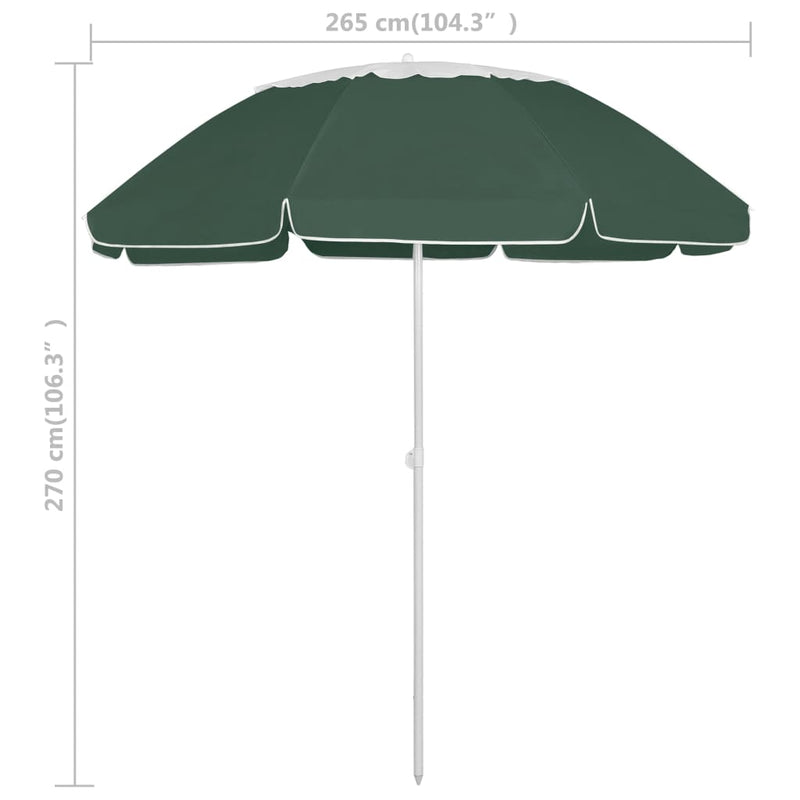 vidaXL zöld strandnapernyő 300 cm
