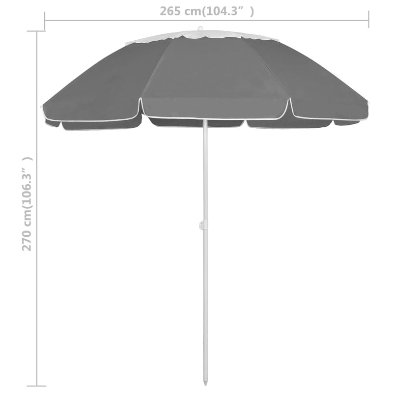 vidaXL antracitszürke strandnapernyő 300 cm