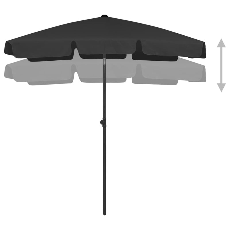 vidaXL fekete strandnapernyő 180 x 120 cm