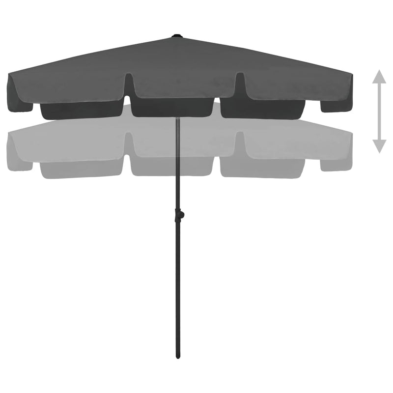 vidaXL antracitszürke strandnapernyő 200 x 125 cm