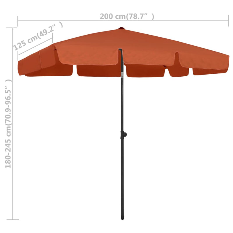 vidaXL terrakotta strandnapernyő 200 x 125 cm