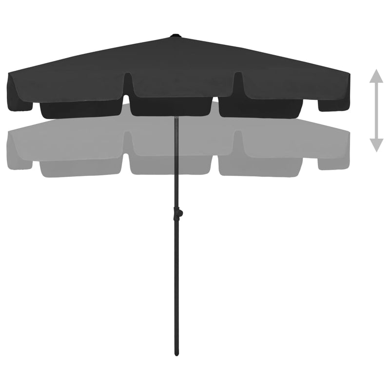 vidaXL fekete strandnapernyő 200 x 125 cm