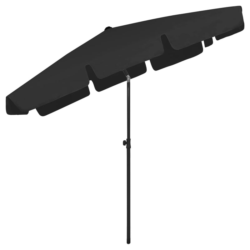 vidaXL fekete strandnapernyő 200 x 125 cm