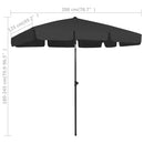 vidaXL fekete strandnapernyő 200 x 125 cm