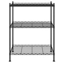 vidaXL 3 szintes fekete tárolóállvány 150 kg 60 x 35 x 76 cm
