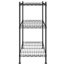 vidaXL 3 szintes fekete tárolóállvány 150 kg 60 x 35 x 76 cm