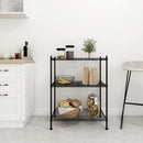 vidaXL 3 szintes fekete tárolóállvány 150 kg 60 x 35 x 76 cm