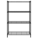 vidaXL 4 szintes fekete tárolópolc 90 x 35 x 137 cm 200 kg