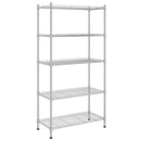 vidaXL 5 szintes króm tárolópolc 90 x 35 x 180 cm 250 kg