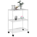 vidaXL 3 szintes króm tárolóállvány kerekekkel 150 kg 60 x 35 x 81 cm
