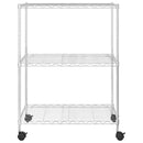 vidaXL 3 szintes króm tárolóállvány kerekekkel 150 kg 60 x 35 x 81 cm