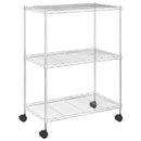 vidaXL 3 szintes króm tárolóállvány kerekekkel 150 kg 60 x 35 x 81 cm