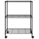 vidaXL 3 szintes króm tárolóállvány kerekekkel 150 kg 60 x 35 x 81 cm