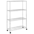 vidaXL 4 szintes króm tárolópolc kerekekkel 90 x 35 x 142 cm 200 kg