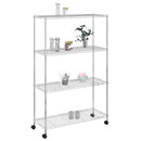 vidaXL 4 szintes króm tárolópolc kerekekkel 90 x 35 x 142 cm 200 kg