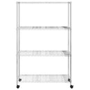 vidaXL 4 szintes króm tárolópolc kerekekkel 90 x 35 x 142 cm 200 kg