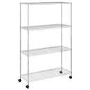 vidaXL 4 szintes króm tárolópolc kerekekkel 90 x 35 x 142 cm 200 kg
