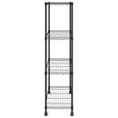 vidaXL 4 szintes fekete tárolópolc kerekekkel 90 x 35 x 142 cm 200 kg