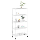 vidaXL 5 szintes króm tárolópolc kerekekkel 75 x 35 x 155 cm 250 kg