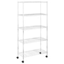 vidaXL 5 szintes króm tárolópolc kerekekkel 75 x 35 x 155 cm 250 kg