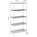 vidaXL 5 szintes króm tárolópolc kerekekkel 75 x 35 x 155 cm 250 kg