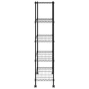 vidaXL 5 szintes fekete tárolópolc kerekekkel 75 x 35 x 155 cm 250 kg