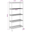 vidaXL 5 szintes fekete tárolópolc kerekekkel 75 x 35 x 155 cm 250 kg