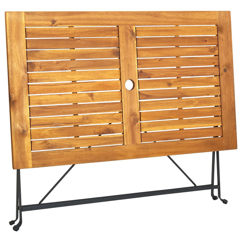 vidaXL tömör akácfa összecsukható kerti asztal 120 x 70 x 74 cm
