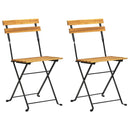 vidaXL 2 db összecsukható acél és tömör akácfa kerti szék