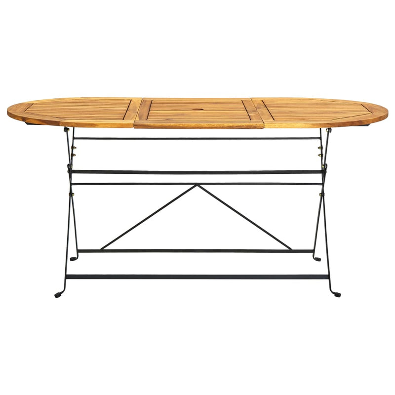 vidaXL ovális tömör akácfa kerti asztal 160 x 85 x 74 cm