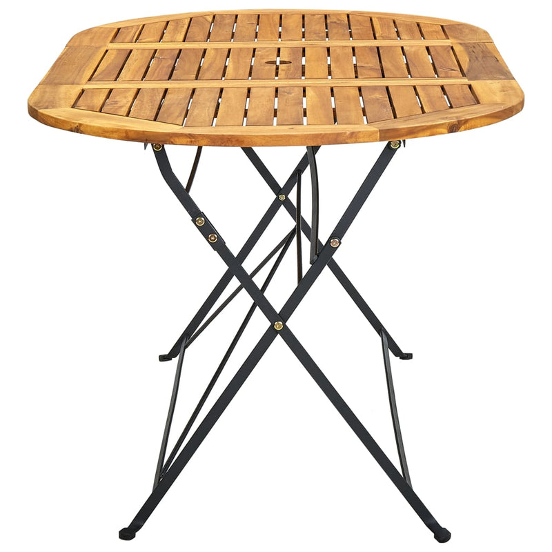 vidaXL ovális tömör akácfa kerti asztal 160 x 85 x 74 cm