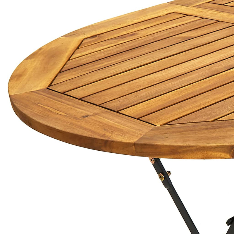 vidaXL ovális tömör akácfa kerti asztal 160 x 85 x 74 cm