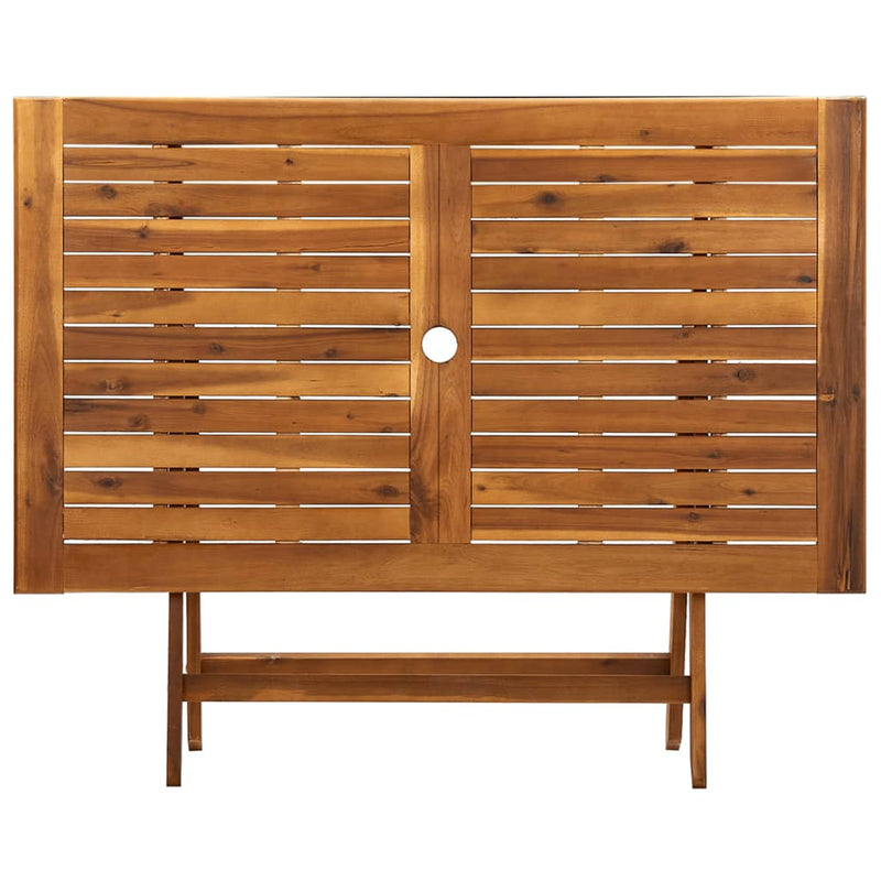 vidaXL tömör akácfa összecsukható kerti asztal 120 x 70 x 75 cm