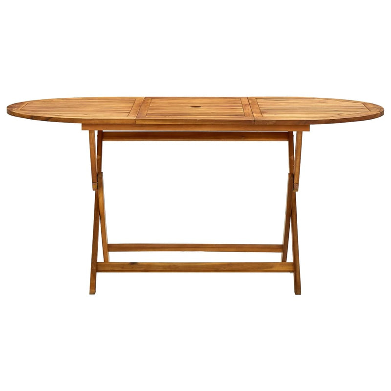 vidaXL tömör akácfa összecsukható kerti asztal 160 x 85 x 75 cm