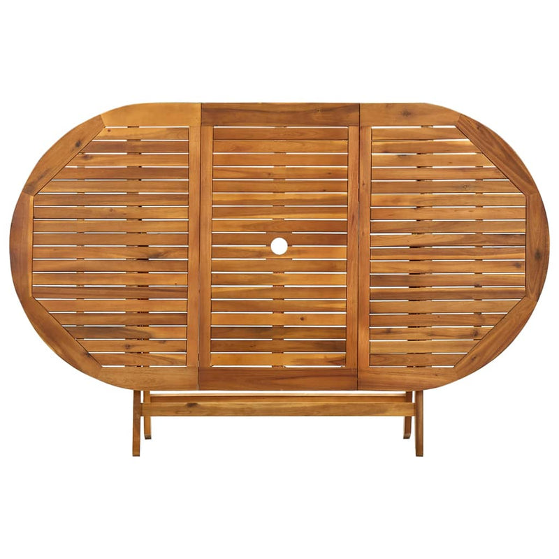 vidaXL tömör akácfa összecsukható kerti asztal 160 x 85 x 75 cm