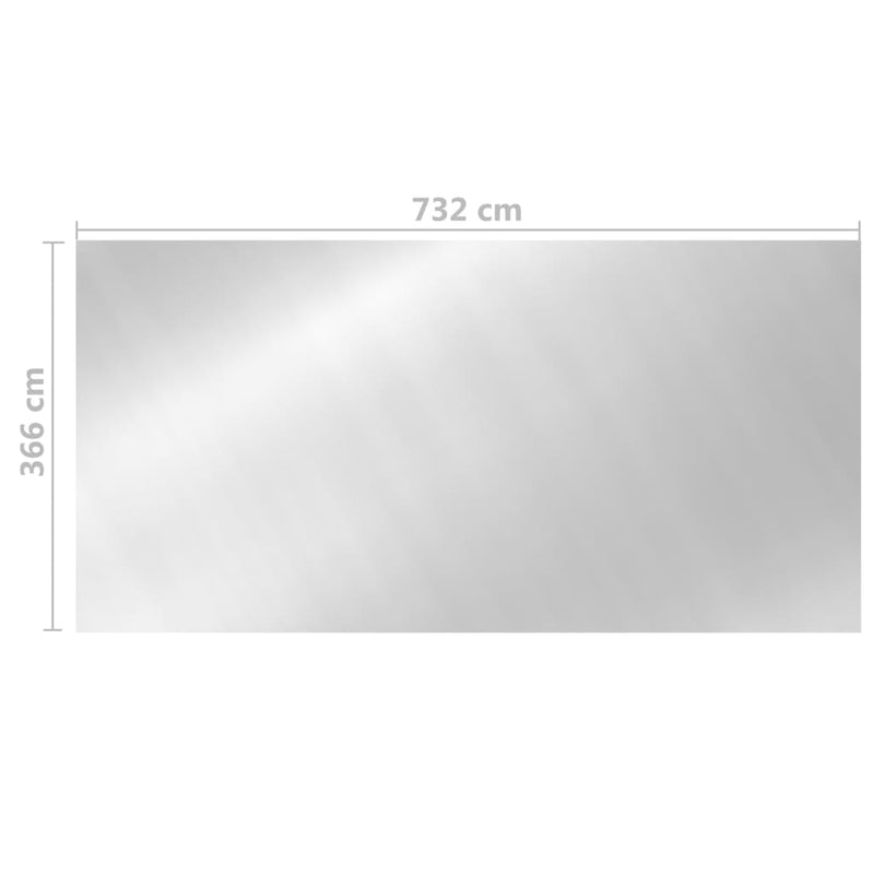 vidaXL ezüst polietilén medencetakaró 732 x 366 cm