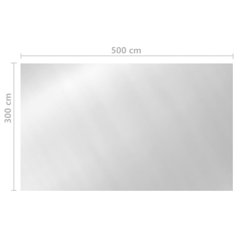 vidaXL ezüstszínű négyszögletes PE medencetakaró 500 x 300 cm