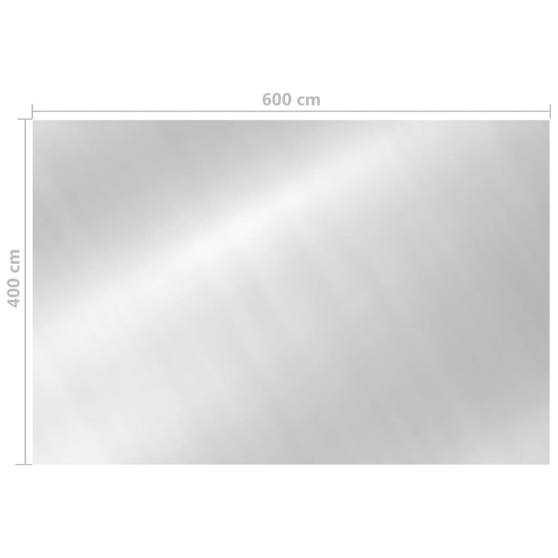 vidaXL ezüstszínű négyszögletes PE medencetakaró 600 x 400 cm