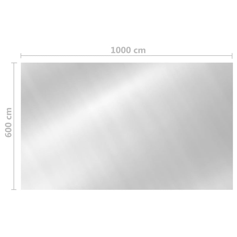vidaXL ezüst négyszögletes polietilén medencetakaró 1000 x 600 cm