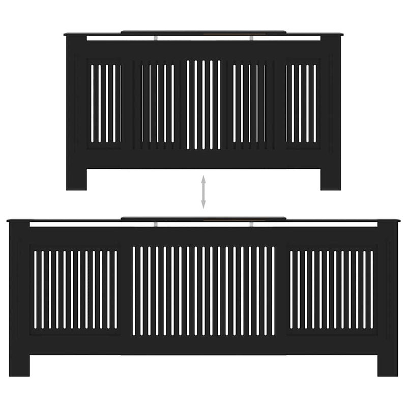 vidaXL fekete MDF radiátorburkolat 205 cm