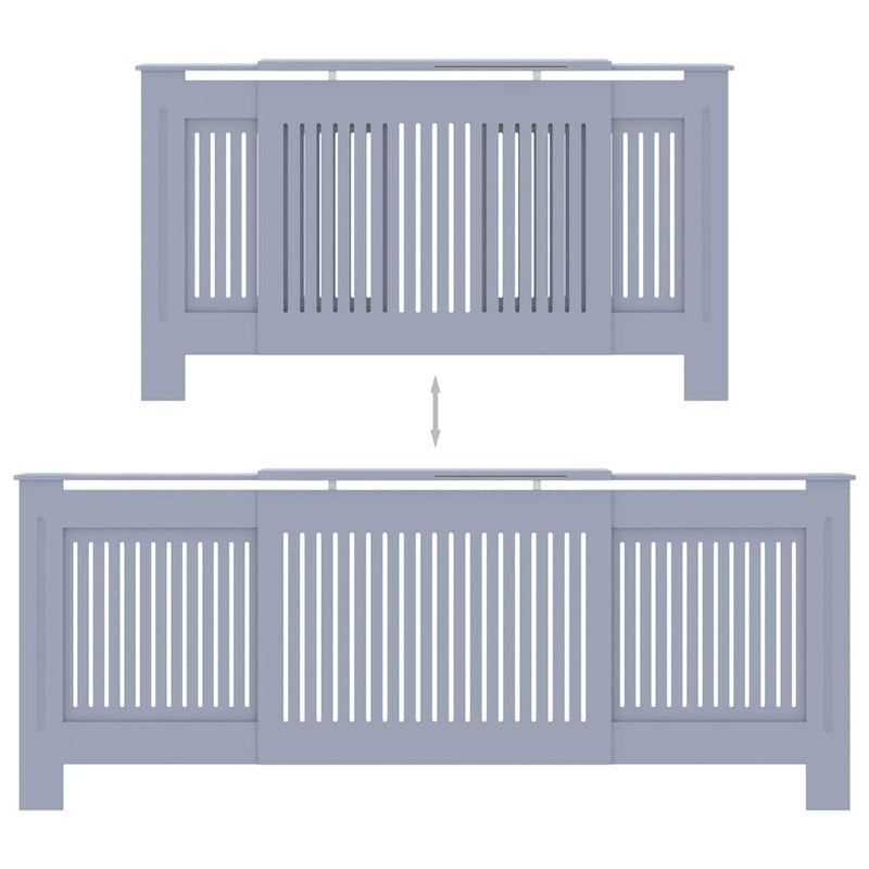 vidaXL szürke MDF radiátorburkolat 205 cm