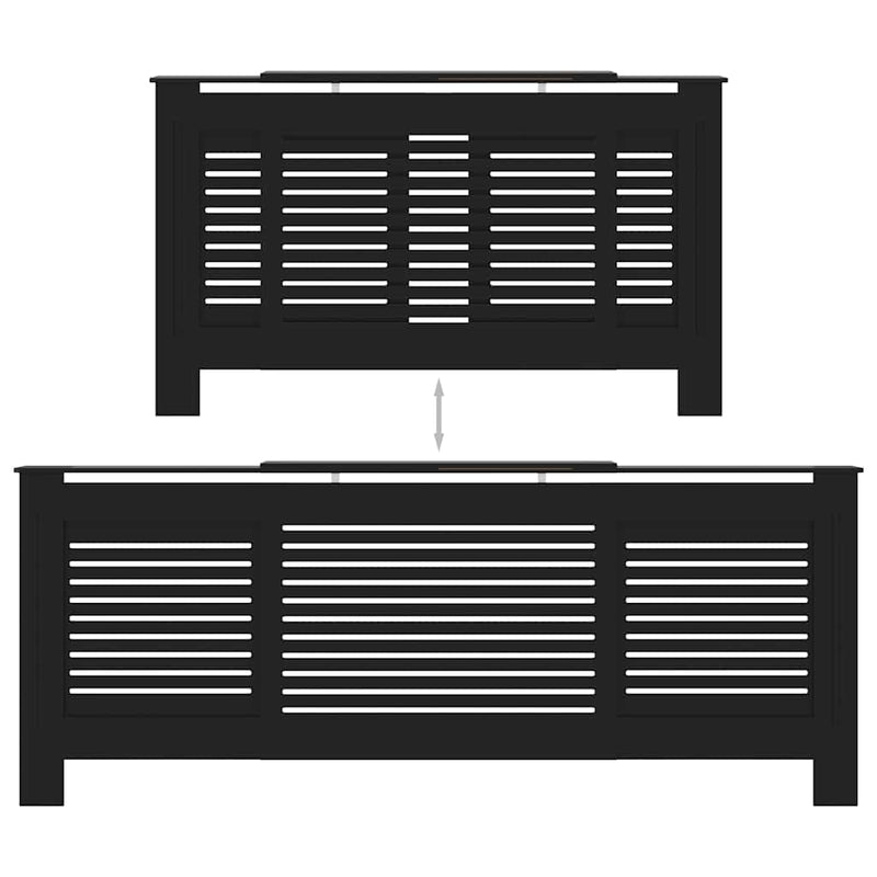 vidaXL fekete MDF radiátorburkolat 205 cm