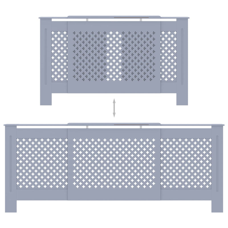 vidaXL szürke MDF radiátorburkolat 205 cm