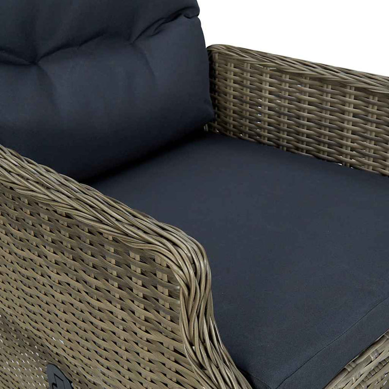 vidaXL barna dönthető háttámlás polyrattan kerti szék párnákkal