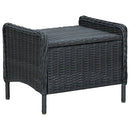 vidaXL sötétszürke dönthető polyrattan kerti szék lábzsámollyal